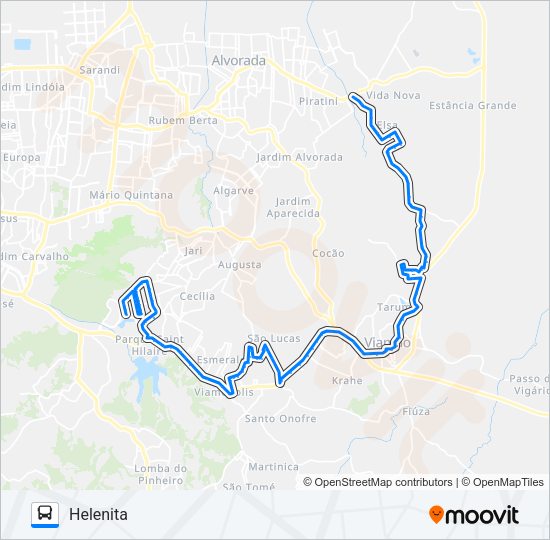 Mapa da linha L167 VILA ELZA / APARECIDA de ônibus