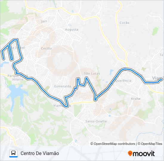 Mapa da linha L168 SÃO LUCAS / APARECIDA de ônibus