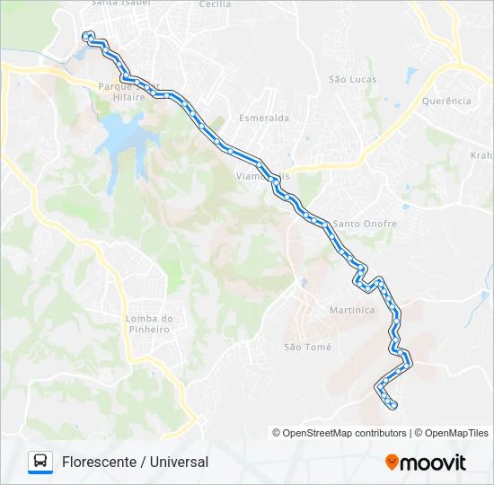 L215B FLORESCENTE / APARECIDA Bus Line Map