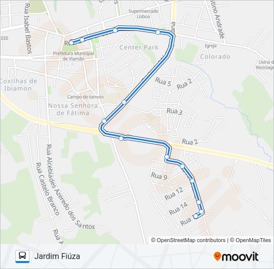 Mapa da linha L110A FIUZA / CENTRO DE VIAMÃO de ônibus