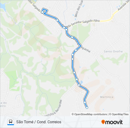 Mapa de L205B SÃO TOMÉ / COND. CORREIOS de autobús