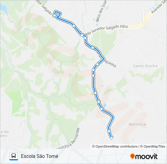 L205B SÃO TOMÉ / COND. CORREIOS Bus Line Map