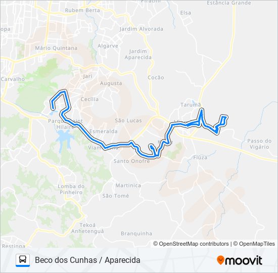L236 BECO DOS CUNHAS / APARECIDA bus Line Map