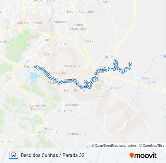Mapa da linha L239 BECO DOS CUNHAS / PARADA 32 de ônibus
