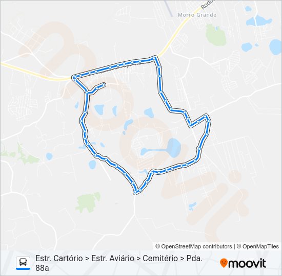 Mapa da linha L406 CIRCULAR BRAHMA / CEMITÉRIO de ônibus