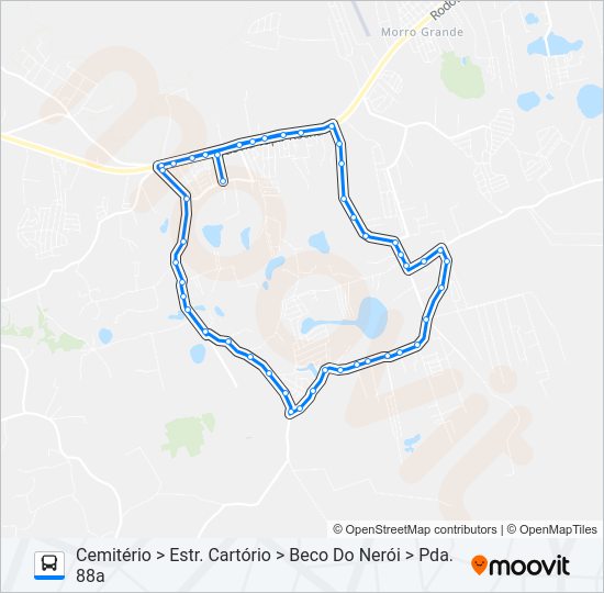 Mapa da linha L407 CIRCULAR CEMITÉRIO / BRAHMA de ônibus