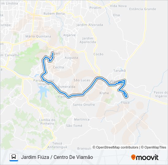 Mapa da linha L110T SANTA ISABEL / JARDIM FIÚZA de ônibus