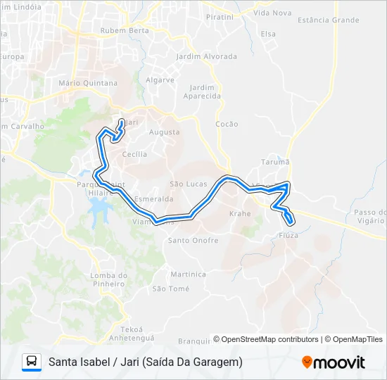 L110T SANTA ISABEL / JARDIM FIÚZA Bus Line Map