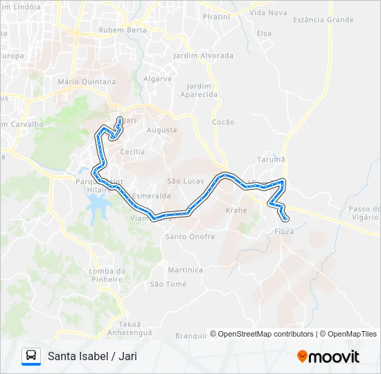 L110T SANTA ISABEL / JARDIM FIÚZA Bus Line Map