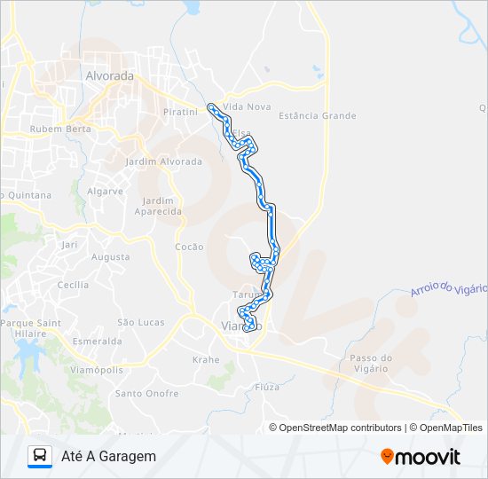 Mapa da linha L161 VILA ELZA / CENTRO DE VIAMÃO de ônibus