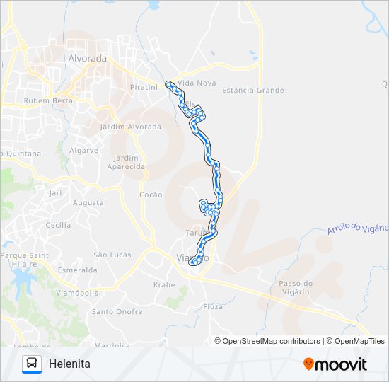 Mapa da linha L161 VILA ELZA / CENTRO DE VIAMÃO de ônibus