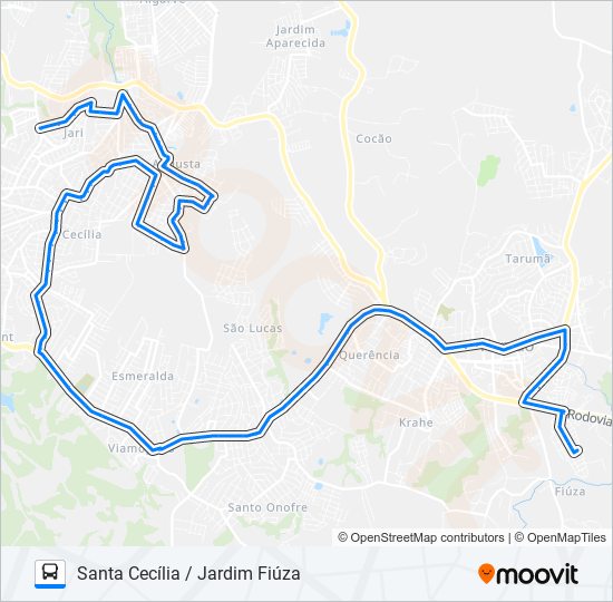 Mapa de L120T SANTA CECÍLIA / JARDIM FIÚZA de autobús