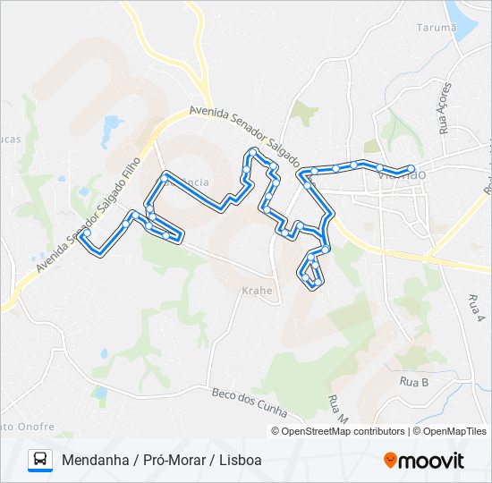 Mapa de L150P MENDANHA / PRÓ-MORAR / LISBOA de autobús