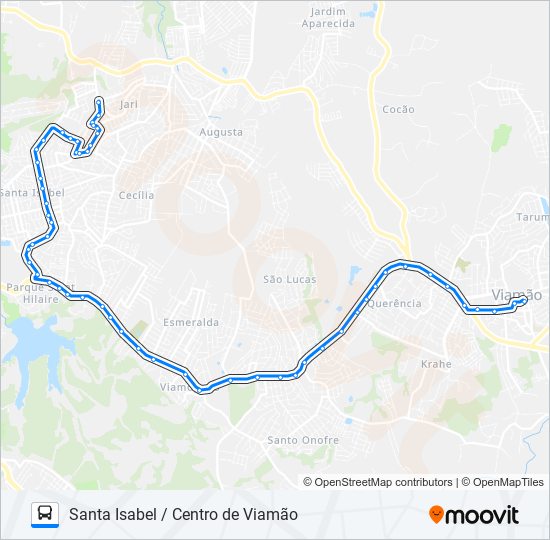 Mapa de L111 SANTA ISABEL / CENTRO DE VIAMÃO de autobús