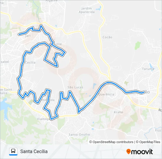R125 SÃO LUCAS / ESMERALDA / CECÍLIA Bus Line Map