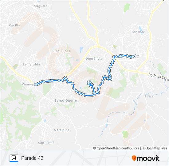 Mapa da linha L234 BECO DOS CUNHAS / CENTRO DE VIAMÃO de ônibus