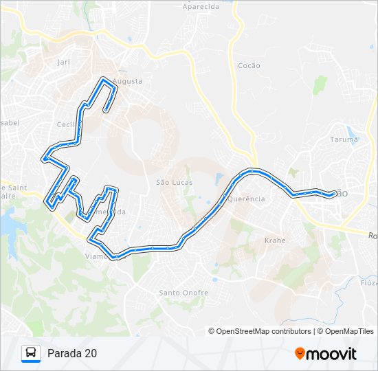Mapa da linha L131 ANTÔNIO BATISTA / ESMERALDA / GAÚCHA de ônibus