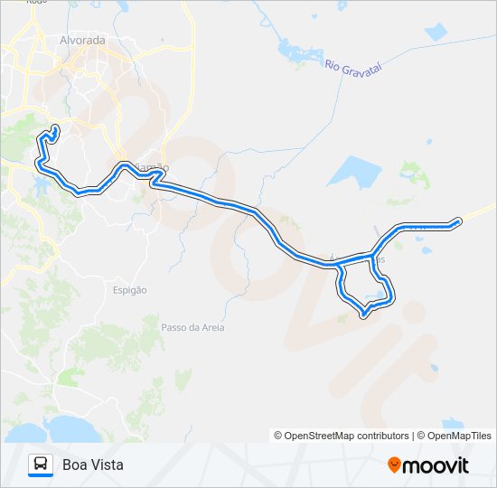 Mapa da linha L405A BOA VISTA / SANTA ISABEL VIA BRAHMA de ônibus