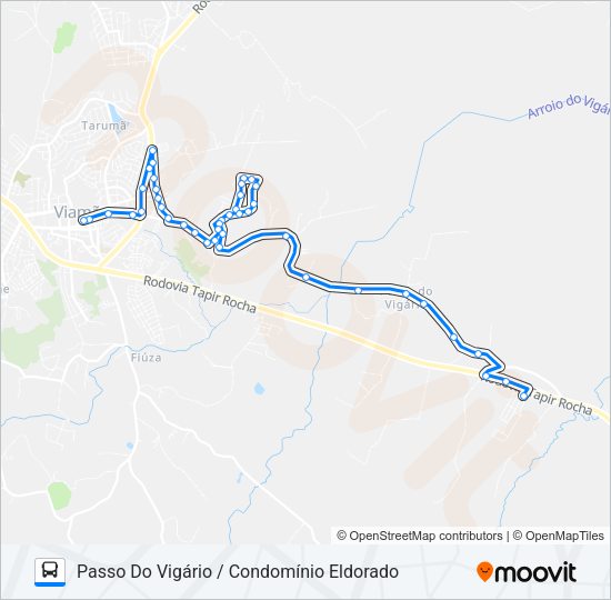 Mapa da linha L238C CONDOMÍNIO ELDORADO / CENTRO DE VIAMÃO de ônibus