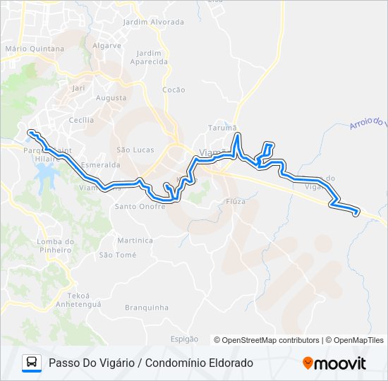 Mapa da linha L232T BECO DOS CUNHAS - COND. ELDORADO / APARECIDA de ônibus