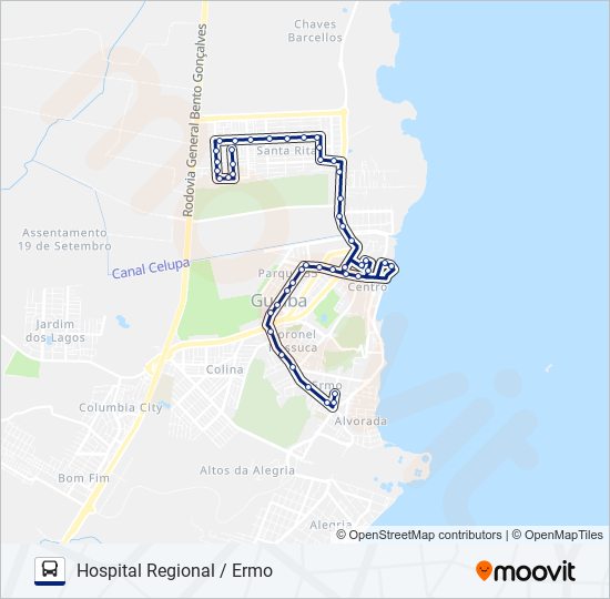 Mapa de 306 COHAB NORTE / ERMO de autobús