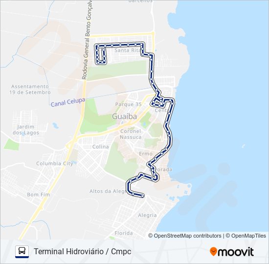308 COHAB NORTE / CMPC bus Line Map
