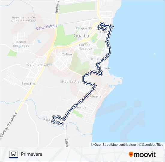 621 PRIMAVERA / CENTRO Bus Line Map