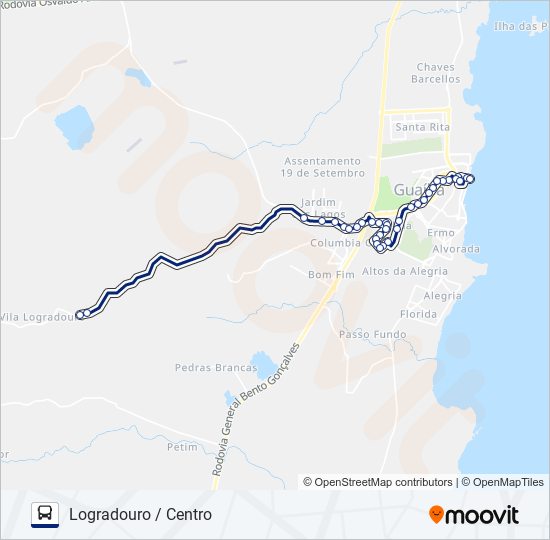 Mapa de 514 LOGRADOURO / CENTRO de autobús