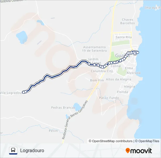 514 LOGRADOURO / CENTRO Bus Line Map