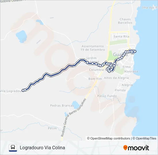 514 LOGRADOURO / CENTRO Bus Line Map