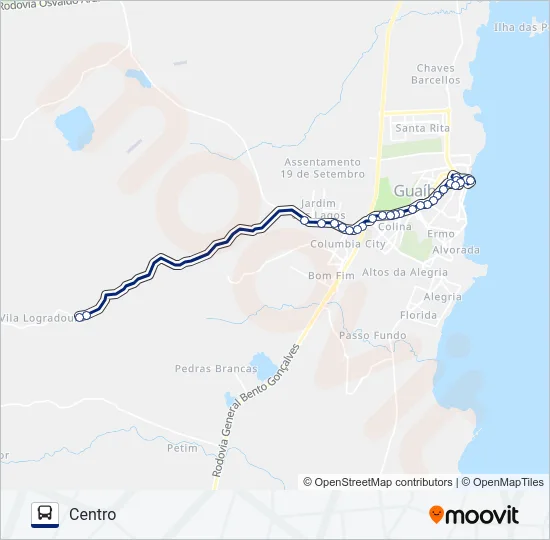 514 LOGRADOURO / CENTRO Bus Line Map