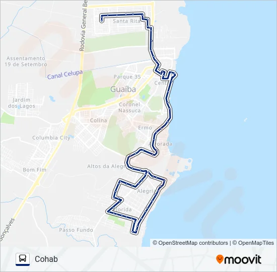 301 COHAB NORTE / CENTRO Bus Line Map