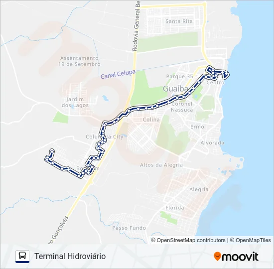 522 SÃO FRANCISCO / CENTRO Bus Line Map
