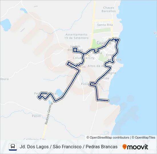 902 PRIMAVERA / ZONA LESTE Bus Line Map