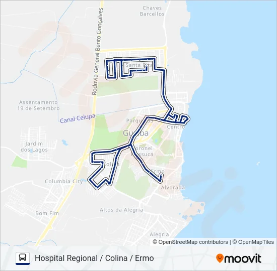 307 COHAB SUL / NORTE / ERMO Bus Line Map