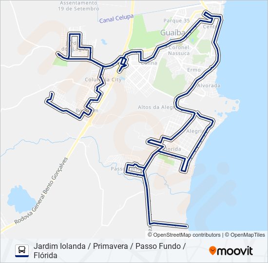 Mapa da linha 901 SÃO FRANCISCO / ZONA SUL de ônibus