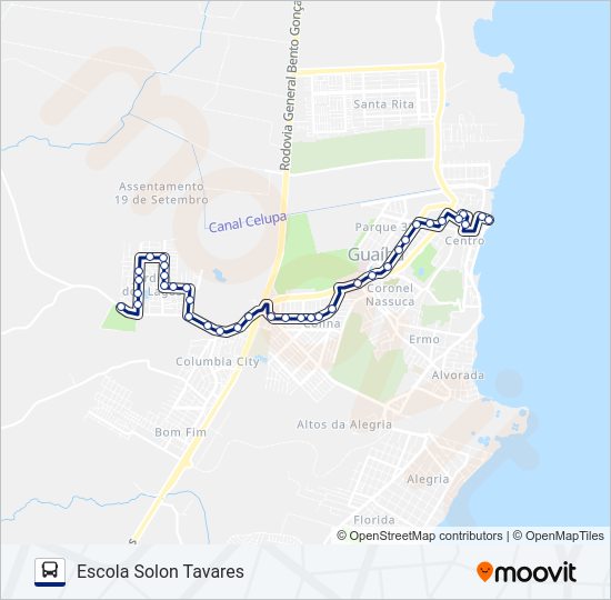 Mapa da linha 510 JARDIM DOS LAGOS / CENTRO de ônibus
