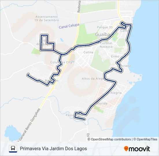 651 PRIMAVERA / SÃO FRANCISCO Bus Line Map