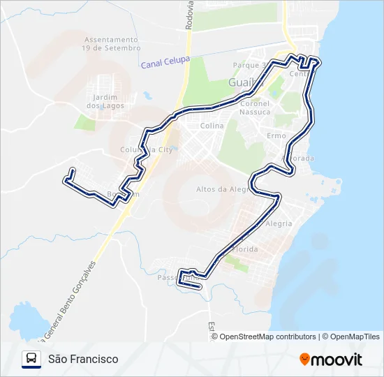 651 PRIMAVERA / SÃO FRANCISCO Bus Line Map