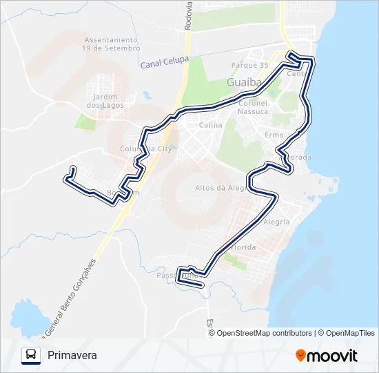 651 PRIMAVERA / SÃO FRANCISCO Bus Line Map