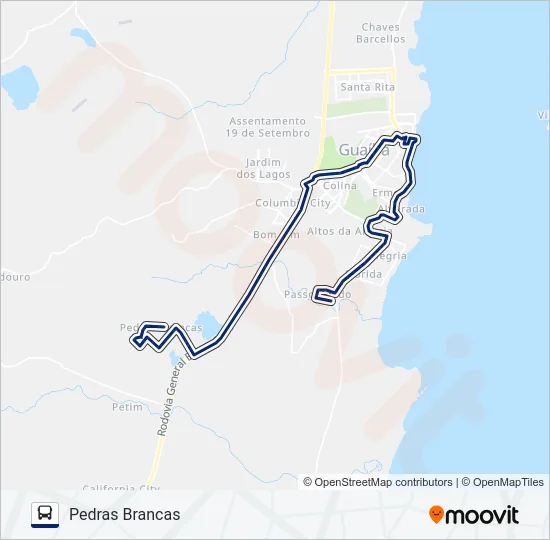 561 PEDRAS BRANCAS / PRIMAVERA Bus Line Map