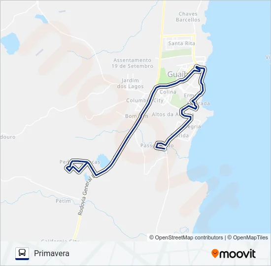 561 PEDRAS BRANCAS / PRIMAVERA Bus Line Map