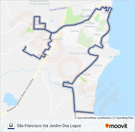 654 PASSO FUNDO / SÃO FRANCISCO Bus Line Map