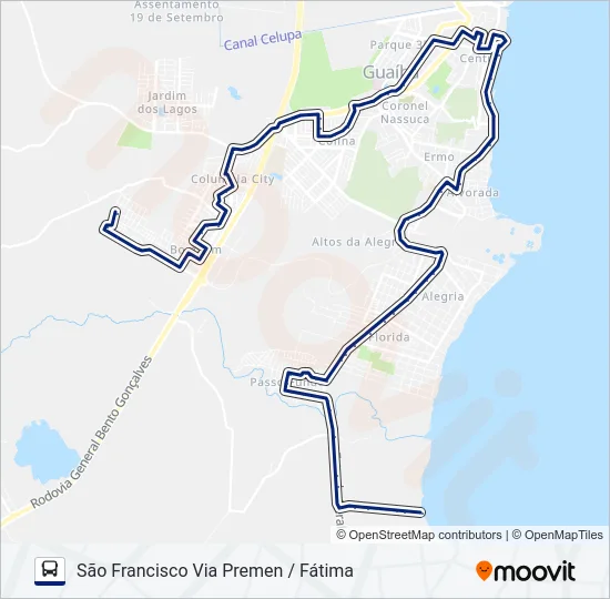 654 PASSO FUNDO / SÃO FRANCISCO Bus Line Map