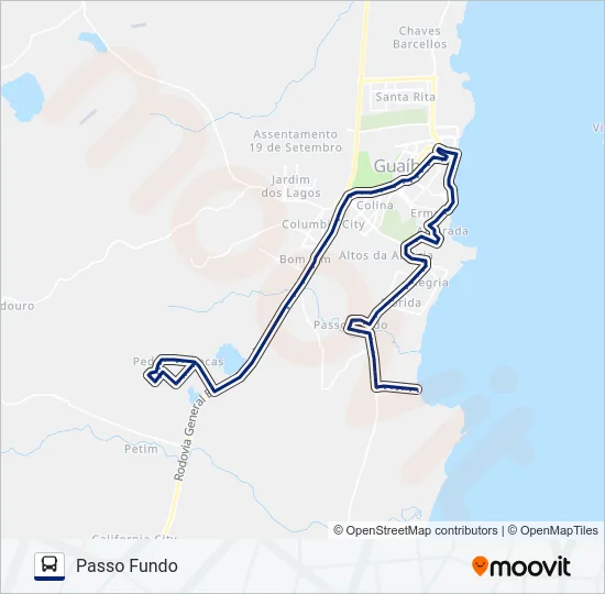 562 PEDRAS BRANCAS / PASSO FUNDO Bus Line Map