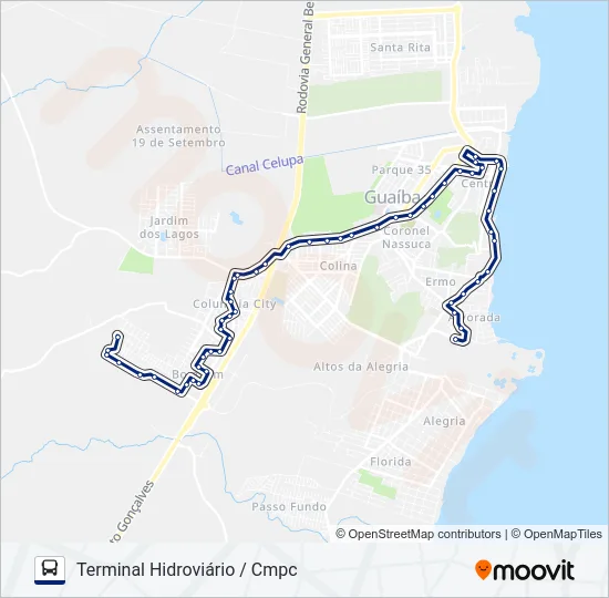 524 SÃO FRANCISCO / CENTRO / CMPC Bus Line Map