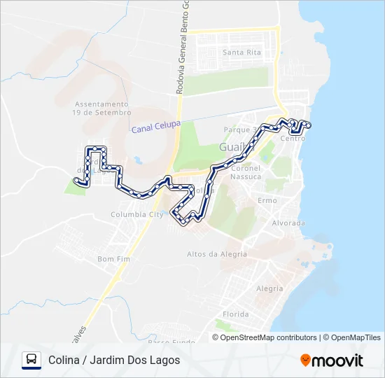 511 JARDIM DOS LAGOS / COLINA / CENTRO Bus Line Map