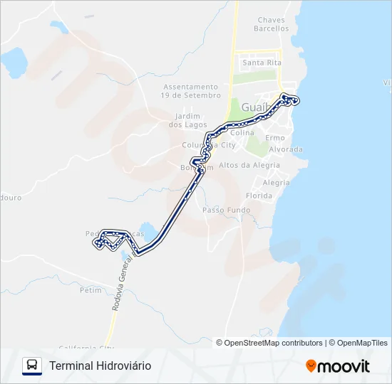 503 PEDRAS BRANCAS / CENTRO VIA BOM FIM Bus Line Map