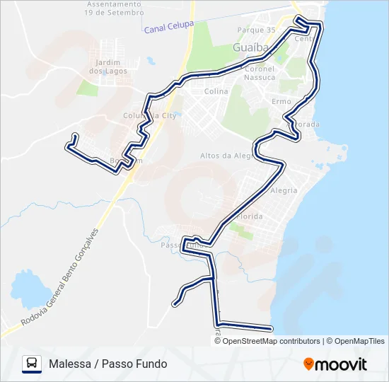 655 PASSO FUNDO / MALESSA / SÃO FRANCISCO Bus Line Map