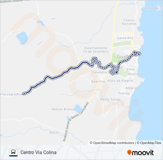 515 LOGRADOURO / JARDIM DOS LAGOS / CENTRO bus Line Map